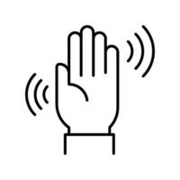 Hand Waving outline icon. EPS 10 file vector
