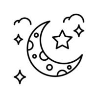 Ramadan Moon outline icon. EPS 10 file vector