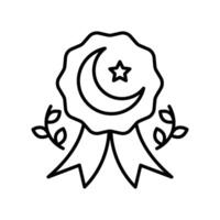 Crescent Moon Badge outline icon. EPS 10 file vector