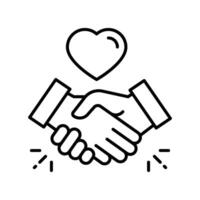 Handshake outline icon. EPS 10 file vector