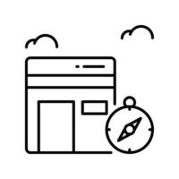 Qibla Direction outline icon. EPS 10 file vector