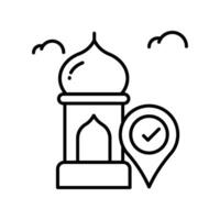 Mosque Location outline icon. EPS 10 file vector