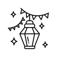Lantern outline icon. EPS 10 file vector