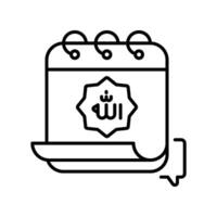 Ramadan calender outline icon. EPS 10 file vector