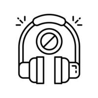 No Music outline icon. EPS 10 file vector