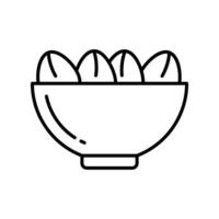 Date Bowl outline icon. EPS 10 file vector