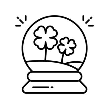 trébol globo contorno icono. eps 10 archivo vector