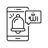 Azan Alarm outline icon. EPS 10 file vector