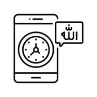 Prayer time outline icon. EPS 10 file vector
