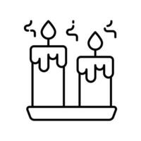 Candle outline icon. EPS 10 file vector