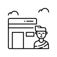 Hajj outline icon. EPS 10 file vector