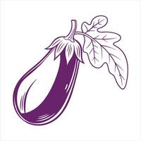 Simple minimalism eggplant icons in modern style for web apps vector