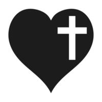Christian Love, Heart with Cross Symbol of Faith and Savior vector