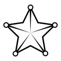 Sheriff Star Badge Outline with Circular Tips vector