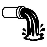 Effluent Discharge, Polluted Water Flowing from Pipe into Unknown Source vector