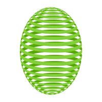 Easter Egg Spiraling Green Bands Form Abstract Ovoid Shape vector