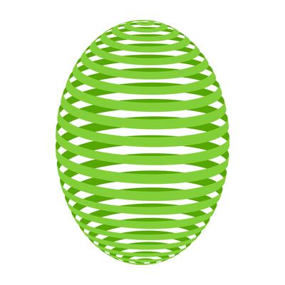 Easter Egg Spiraling Green Bands Form Abstract Ovoid Shape