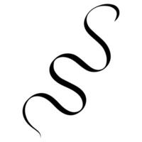 Graceful black ink swirl curve Line vector