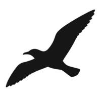 Soaring Freedom, Silhouette Gull Bird in Flight vector