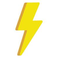 Dynamic Yellow Lightning Bolt Icon with 3D Effect vector