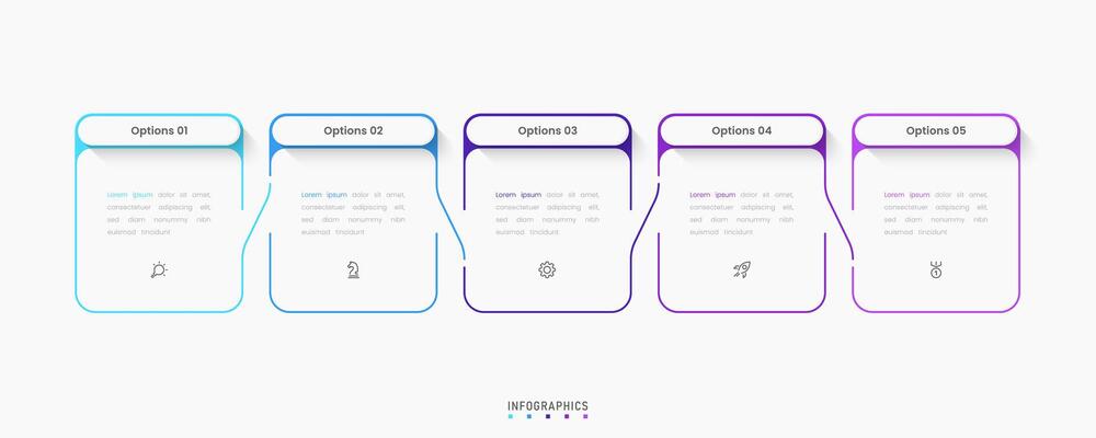 Infographic with icons and 5 options or steps. Can be used for process diagram, presentations, workflow layout, banner, flow chart