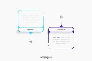 Infographic with icons and 2 options or steps. Can be used for process diagram, presentations, workflow, banner, flow chart, info graph. vector