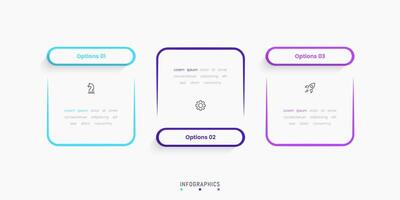 Infographic with icons and 3 options. Can be used for process diagram, presentations, workflow layout, banner, flow chart, info graph. vector