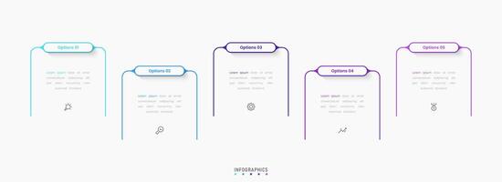 Infographic with icons and 5 options or steps. Can be used for process diagram, presentations, workflow layout, flow chart, info graph. vector
