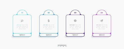 Infographic with icons and 4 steps. Can be used for process diagram, presentations, workflow layout, banner, flow chart, info graph. vector