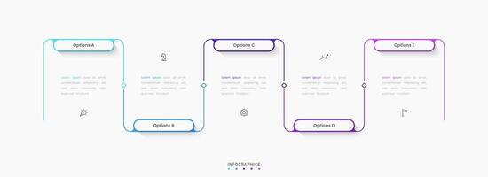 Infographic with icons and 5 options or steps. Can be used for process diagram vector