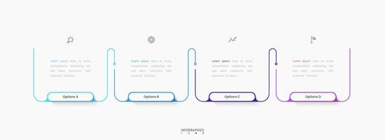 Infographic with icons and 4 options or steps. Can be used for process diagram vector