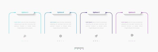 Infographic with icons and 4 options or steps. Can be used for process diagram, presentations, workflow layout, banner, flow chart. vector