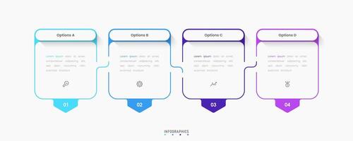 Infographic with icons and 4 options or steps. Can be used for process diagram, presentations, workflow layout, banner, info graph. vector