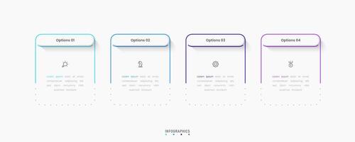 Infographic with icons and 4 options or steps. Can be used for process diagram, presentations, workflow layout, banner. vector