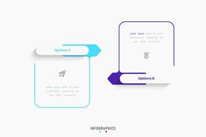 Infographic with icons and 2 options or steps. Can be used for process diagram, presentations, workflow layout, flow chart, info graph. vector