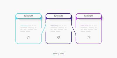 Infographic with icons and 3 options or steps. Can be used for process diagram, presentations, workflow layout, banner, info graph. vector