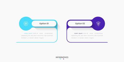 Infographic with icons and 2 options. Can be used for process diagram, presentations, workflow layout, banner, flow chart, info graph. vector