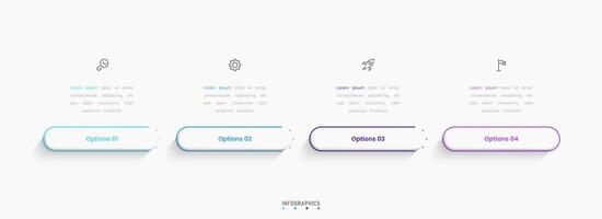 Infographic with icons and 4 options or steps. Can be used for process diagram, presentations, workflow layout, flow chart, info graph. vector