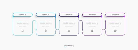 Infographic with icons and 5 options or steps. Can be used for process diagram, presentations, workflow layout, info graph. vector