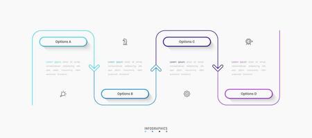 Infographic with icons and 4 options or steps. Can be used for process. vector