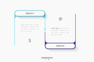 Infographic with icons and 2 options or steps. vector