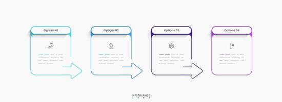 Infographic with icons and 4 steps. Can be used for process diagram, presentations, workflow layout, flow chart, info graph. vector