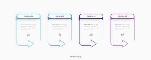 Infographic with icons and 4 steps. Can be used for process diagram, presentations, workflow, banner, flow chart, info graph. vector
