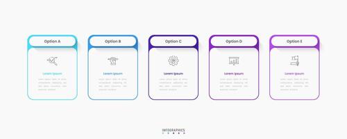 Infographic with icons and 5 options or steps. Can be used for process diagram, presentations, workflow layout, banner, flow chart. vector