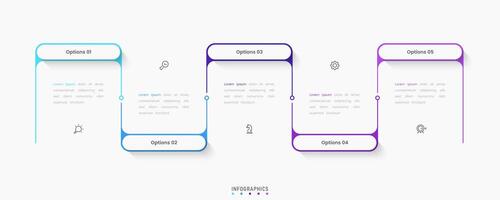 Infographic with icons and 5 options or steps. Can be used for process. vector