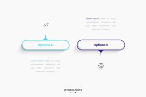 Infographic with icons and 2 steps. Can be used for process diagram, presentations, workflow layout, banner, flow chart, info graph. vector