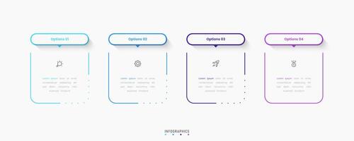 Infographic with icons and 4 options or steps. Can be used for process diagram, workflow layout, banner, flow chart, info graph. vector