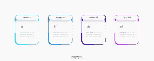 Infographic with icons and 4 options or steps. Can be used for process diagram, presentations, workflow layout, info graph. vector