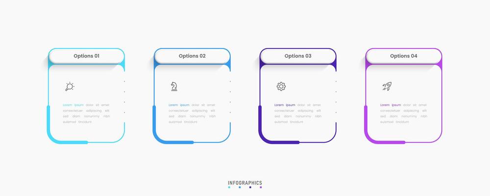 Infographic with icons and 4 options or steps. Can be used for process diagram, presentations, workflow layout, info graph.