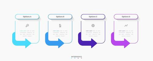 Infographic with icons and 4 options or steps. Can be used for process diagram, presentations, banner, info graph. vector